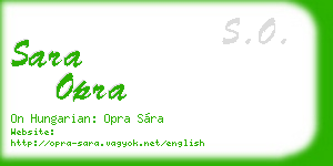 sara opra business card